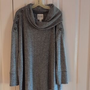 New York Laundry Black and White Cowl Neck Sweater